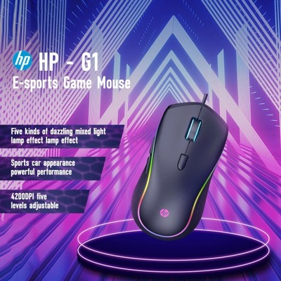 HP G1 Wired Mouse Gaming Mouse LOL CF Peripheral RGB Light Effect E-sports