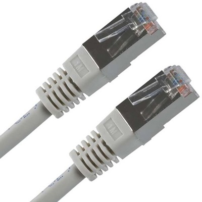 Przewód LAN FTP patchcord, Cat.5e, RJ45 M - RJ45 M, 50 m, chroniony, szary,