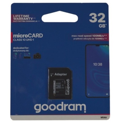 Karta pamięci micro SDHC GOODRAM 32GB Class10 UHS-