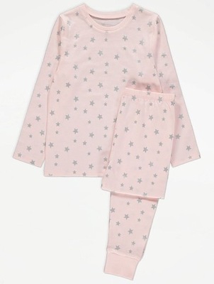GEORGE piżama 104-110 4-5 różowa gwiazdki bawełna