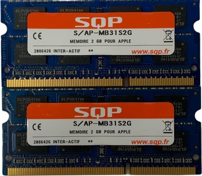 Pamięć RAM SQP 4GB (2X2) DDR3 1066MHZ 32