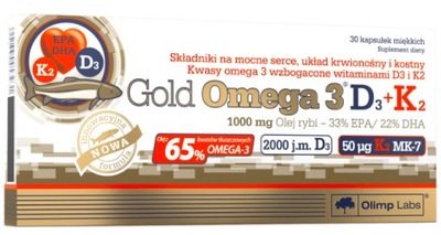 OLIMP GOLD OMEGA 3 D3 + K2 WITAMINA D 2000 j.m 30 kapsułek