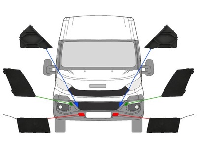 IVECO DAILY 2014- ORIGINAL TAPAS CIEGAS DE PARAGOLPES  