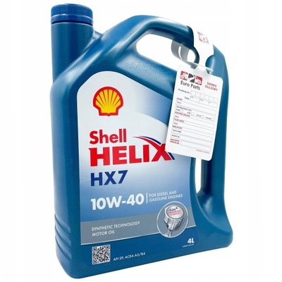 ACEITE SILNIKOWY SHELL HX7 10W40 4L POLSYNTETYCZNY + SUJECIÓN REGALO  