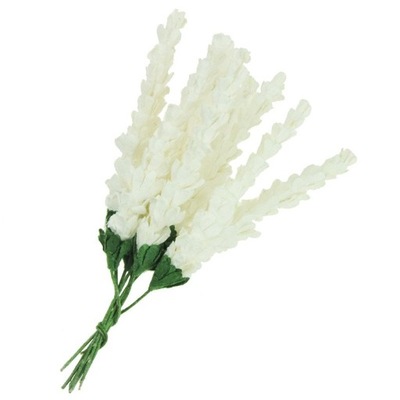 Kwiaty papierowe pręciki wrzos biały - 10szt