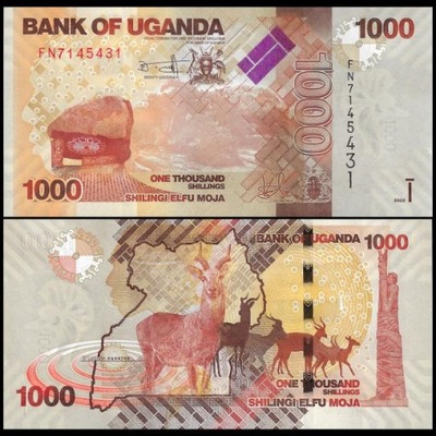 Uganda 1000 Shillings 2022 P-49g UNC