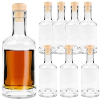 6x BUTELKA SZKLANA TADEK 250ML Z KORKIEM NA WINO WHISKY NALEWKI KARAFKA