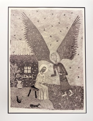 GRAFIKA J.NOWAK "ZWIASTOWANIE"