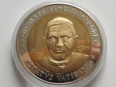 Watykan 2006 SPECIMEN Próba 10 Euro Benedykt XVI st. UNC -