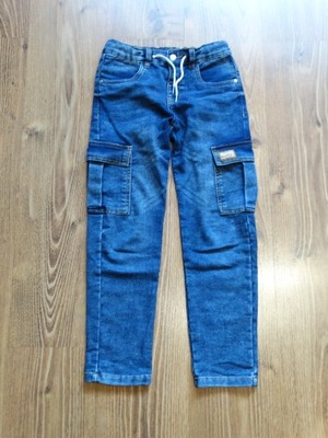 Spodnie jeans bojówki r.128, 7-8l