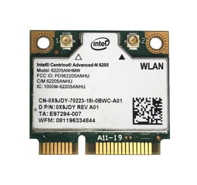 Karta Intel Centrino Advanced-N 6205 62205ANHMW 0X9JDY