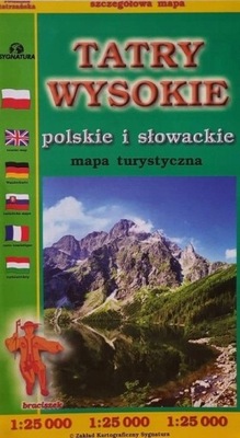 TATRY WYSOKIE POLSKIE i SŁOWACKIE MAPA 1:25 000 S