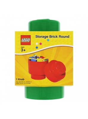 Okrągły pojemnik klocek LEGO Brick 1 okrągły Zielony