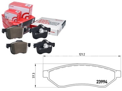 КОМПЛЕКТ - КОМПЛЕКТ КОЛОДОК ТОРМОЗНЫХ BREMBO 964967