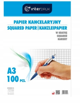 Papier kancelaryjny w kratę A3 100ark