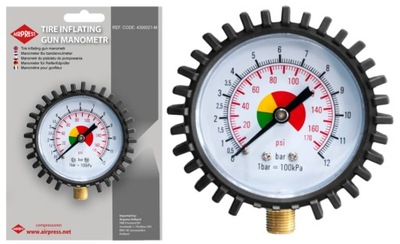 AIRPRESS MANOMETR DO PISTOLETU DO POMPOWANIA KÓŁ