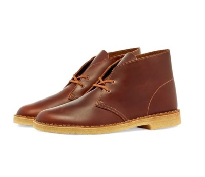 PÓŁBUTY MĘSKIE CLARKS DESERT BOOT BRĄZOWE SKÓRA R. 44,5