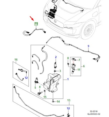 Jaguar i-pace x590 screenwash шланг rhd t4k1246 original фото №1