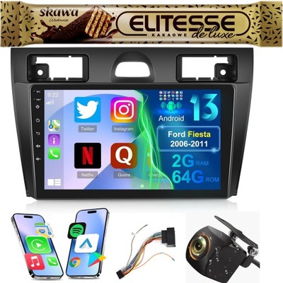 Radio samochodowe Core 2+64GB Android Ford Fiesta 2006-11 CARPLAY KAMERA