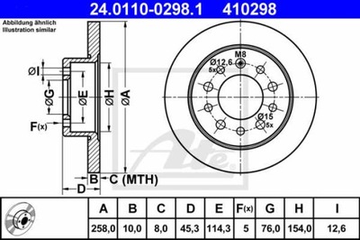 DISCS BRAKE REAR ATE 24.0110-0298.1  