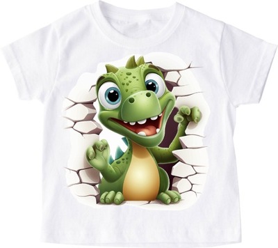 Koszulka dziecięca z dinozaurem roz 104