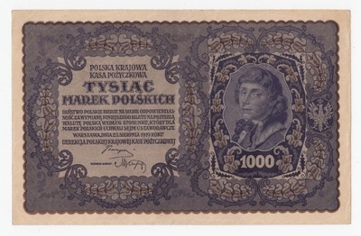 Banknot 1000 marek 1919, III Serja C, st. 2/3, bardzo ładny