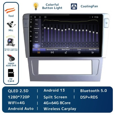 NAVEGACIÓN GPS PARA VW VOLKSWAGEN PASSAT B7 2004-2010 RADIO DE AUTOMÓVIL CARPLAY WIFI  