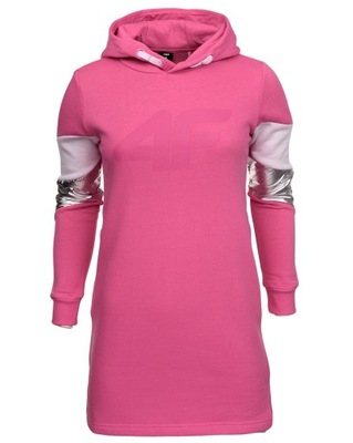 4F sukienka dla dziewczynki dresowa kaptur roz.158