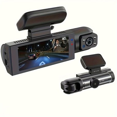 Dual Lens Dash Cam 3.16inch IPS Screen Dash Camera With Rearview Mirror 