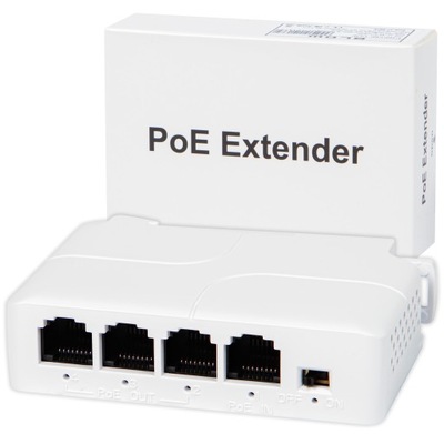 EXTENDER POE SWITCH POE DO KAMER 1xPoE IN 3xPoE OUT 4 PORTOWY