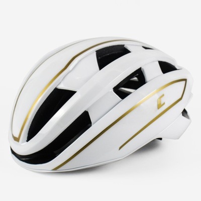 KASK ROWEROWY Biało Złoty AERO ROZMIAR M