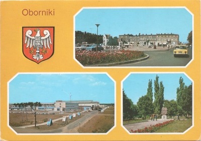 OBORNIKI - RYNEK + POMNIK BOHATERÓW WOJNY - 1985R