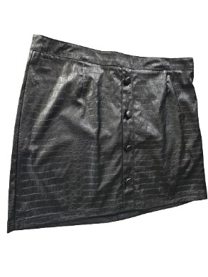 New Look spódnica czarna skaj tłoczone przed kolano 46