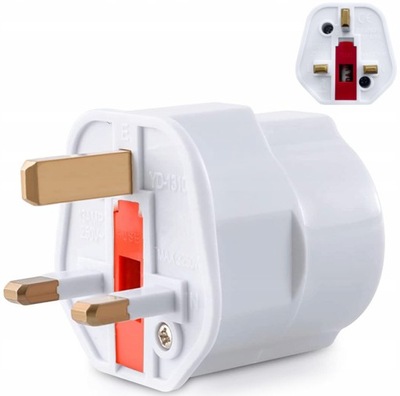 ADAPTER WTYCZKA ANGIELSKA PL EU na UK Bezpiecznik