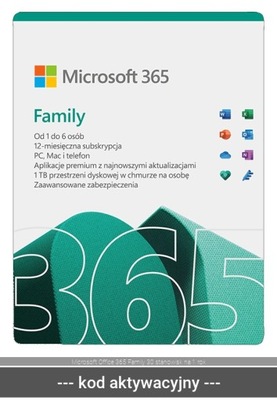 Microsoft Office 365 Family 30 stanowisk na 1 rok