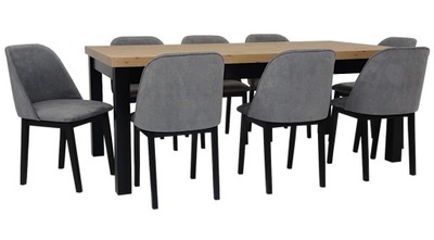 Stół drewniany i 8 dużych krzeseł KOLOR DO WYBORU