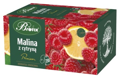 BIFIX herbata owocowa MALINA z CYTRYNĄ 20 kopert