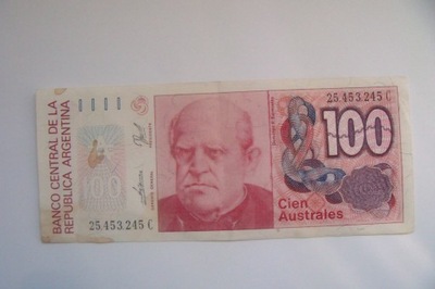 Banknot Argentyna 100 Australes 1990 r. seria C