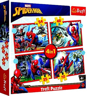 PUZZLE 4W1 BOHATERSKI SPIDER-MAN