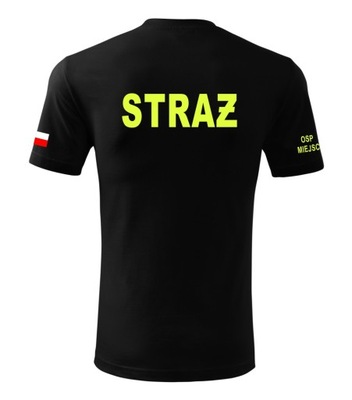 T-shirt Koszulka Straż Pożarna OSP fluo XXL