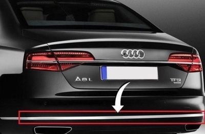 AUDI A8 D4 2014- БАМПЕР ЗАДНІЙ, НАКЛАДКА ХРОМОВАНА