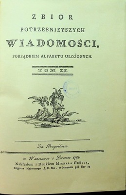 Zbiór potrzebnych wiadomości porządkiem