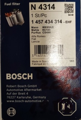 Bosch 1 457 434 314 фильтр топлива фото №1