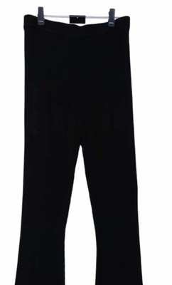 Bohoo czarne prążkowane dzianinowe spodnie XL