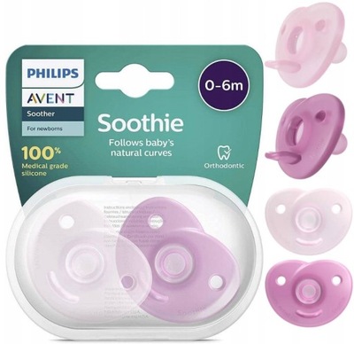 Avent Smoczek Uspokajający Soothie 0-6m Girl 2szt