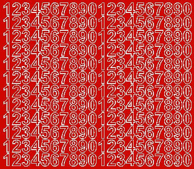 Cyfry samoprzylepne 1,5cm naklejki czerwony matowy