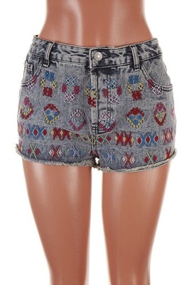 TOPSHOP MOTO JEANSOWE SPODENKI BOHO SUPER 40