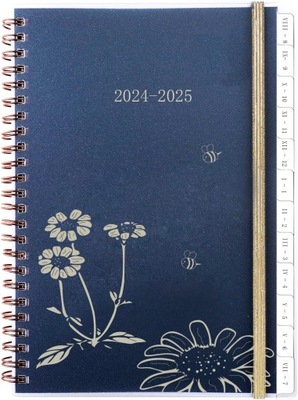 Kalendarz 2024/2025, kalendarz książkowy A5, terminarz i planer tygodniowy,