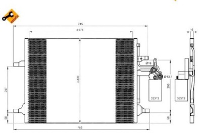 Nrf конденсатор кондиционера volvo v60 10-, xc60 08- фото №1