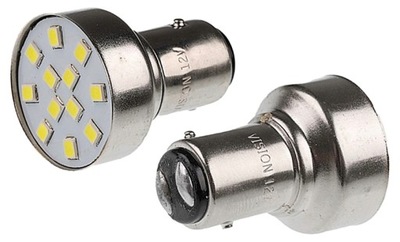 ЛАМПОЧКА P21/5W BAY15D 12V 12X 5MM LED (СВІТЛОДІОД) БІЛА 2 ШТ. C1G39